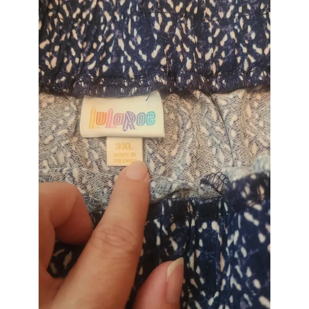 LulaRoe Ella Paperbag Shorts, 3XL, Navy NWT